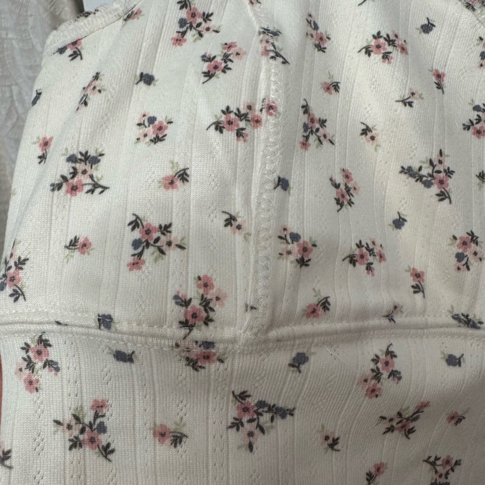 Z Supply Cream Floral Sleep Tank/ Lounge Bra in Tia Ditsy NWOT - Picture 4 of 4